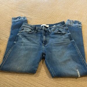 KanCan Blue Distressed Cropped Jeans